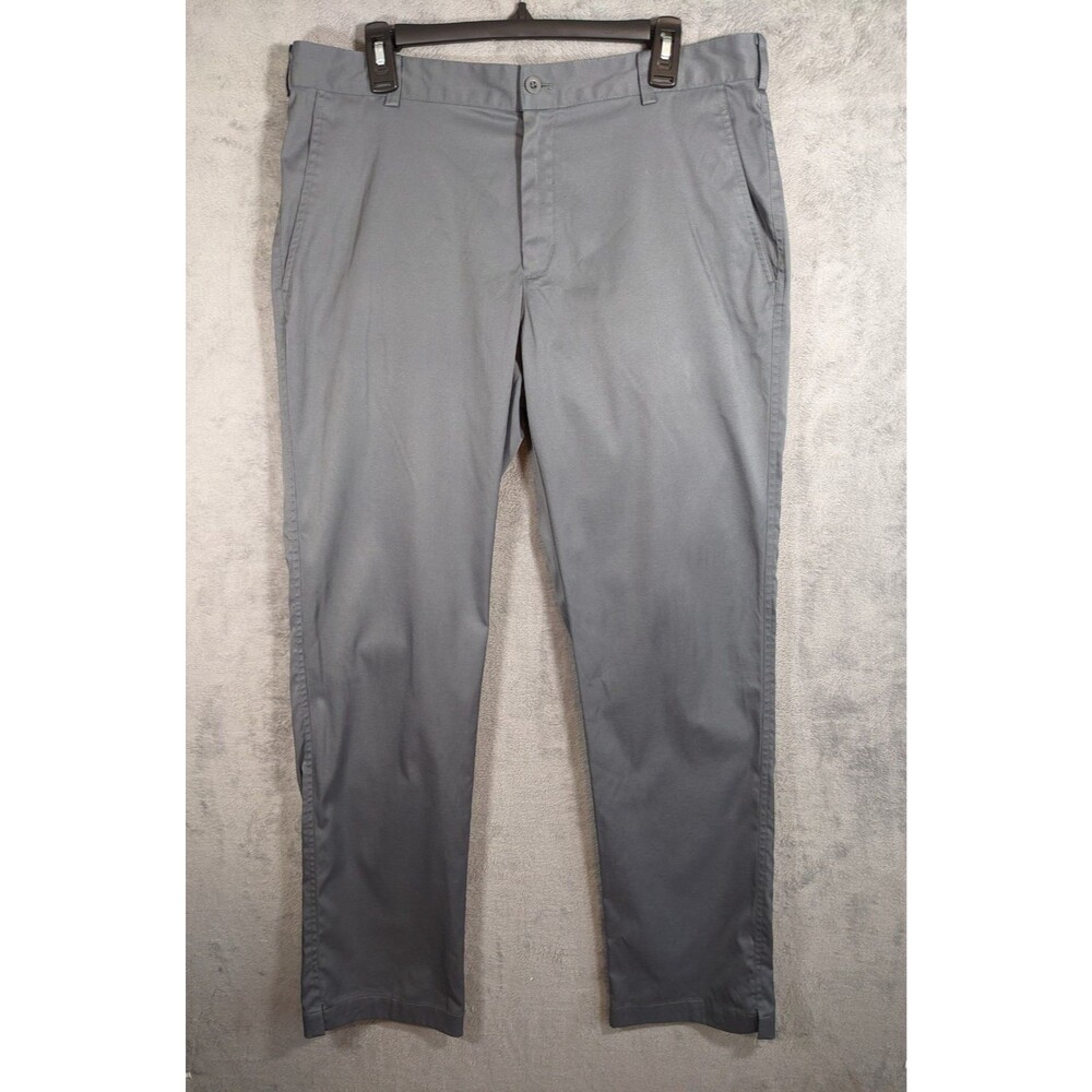 Nike Golf Pants Mens' 34x34 Gray Dri-FIT Flat Front Stretch Performance Golf